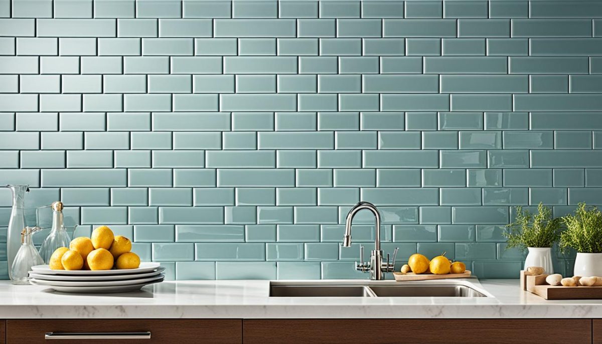 Beveled subway tiles adding depth and interest to a bathroom wall