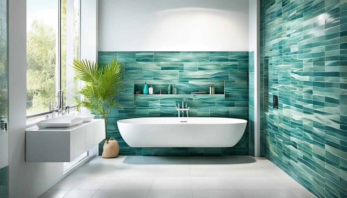 Eco-friendly tiles in a contemporary bathroom design